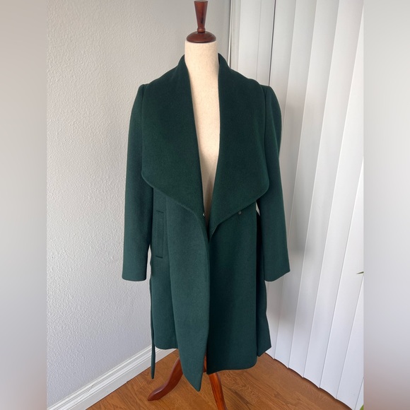 Cole Haan Wool Blend wrap Coat in dark green - Picture 8 of 10